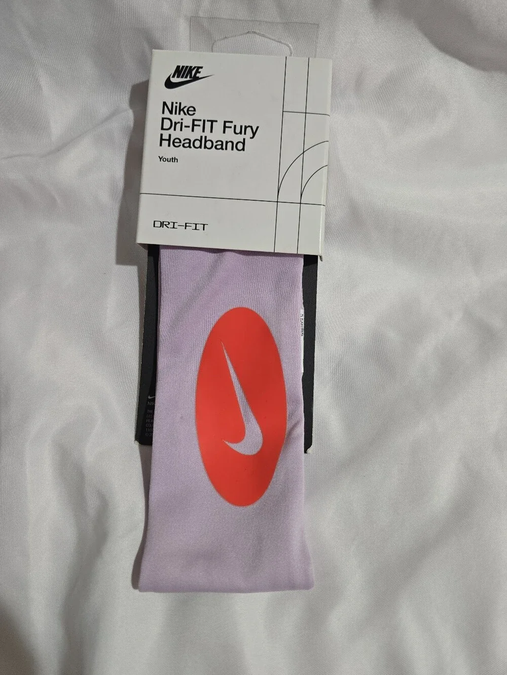 NWT Nike Dri-fit Fury Headband Youth Unisex OSFM Pale Violet